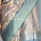 Beige Pink Teal Navya Saree