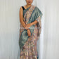 Beige Pink Teal Navya Saree