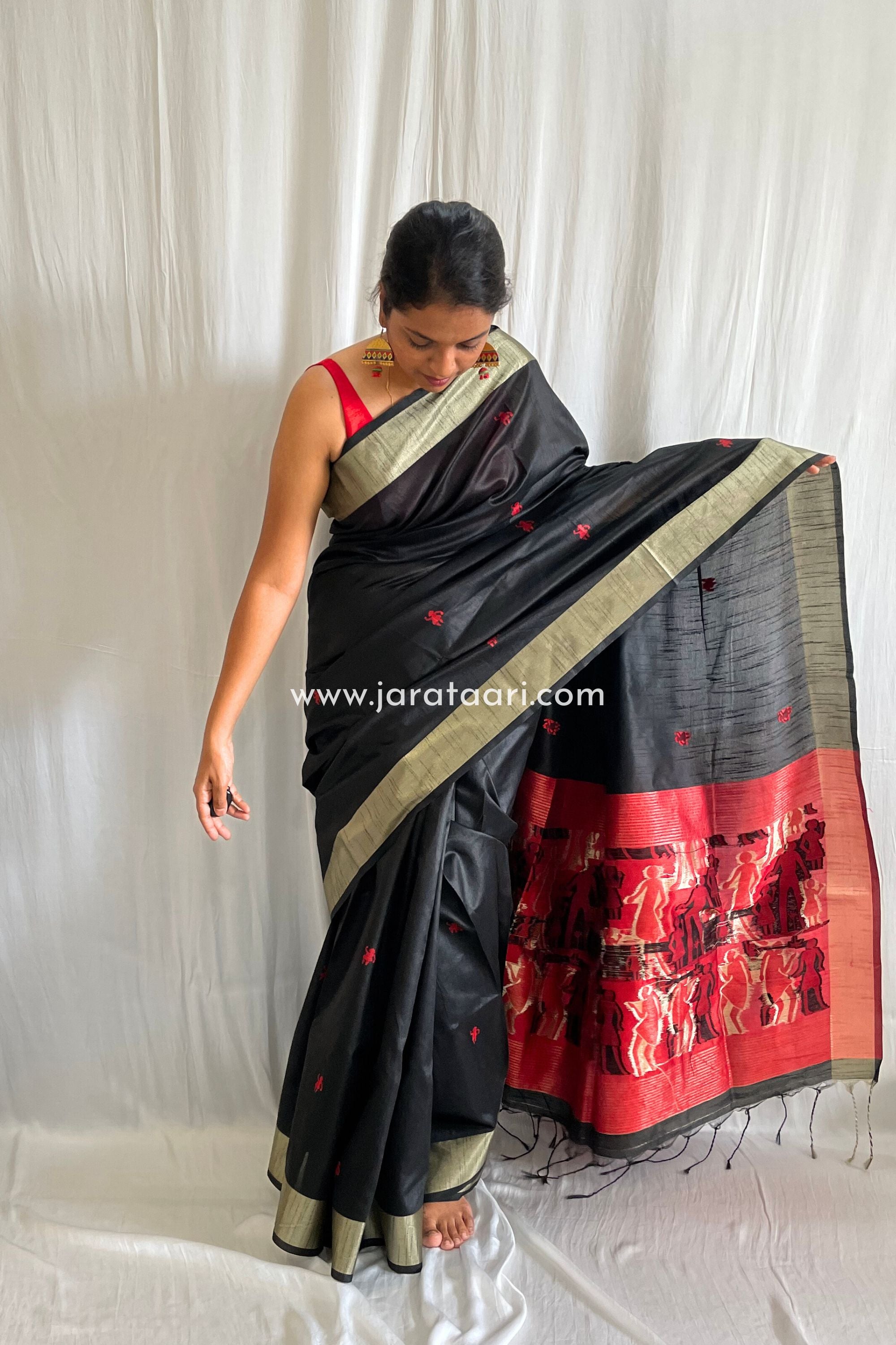 New Mode Black Color Soft Silk Partywear Saree Online|