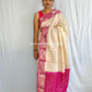 Cream Pink Ramya Saree