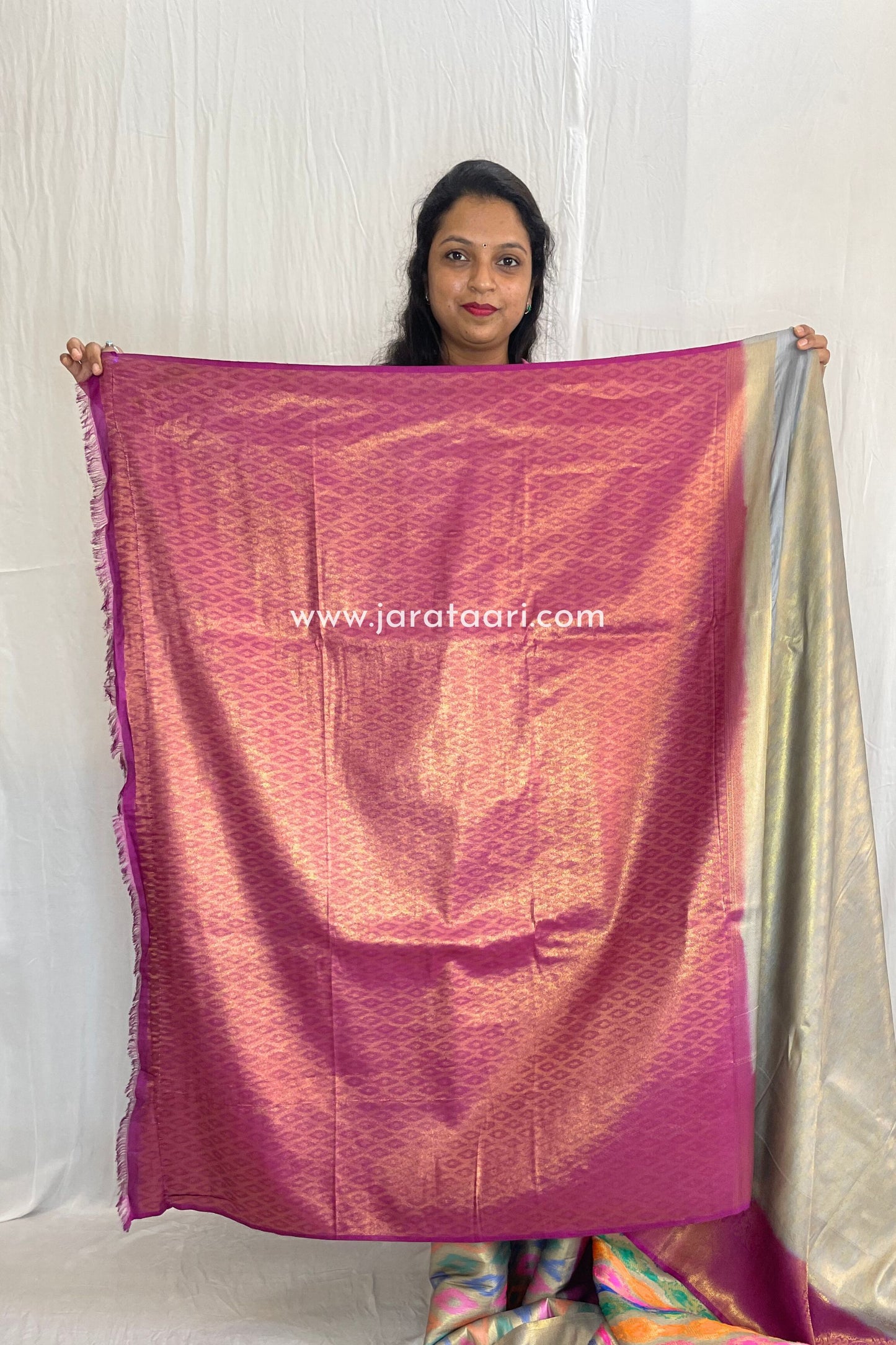 Grey Pink Ganga Saree