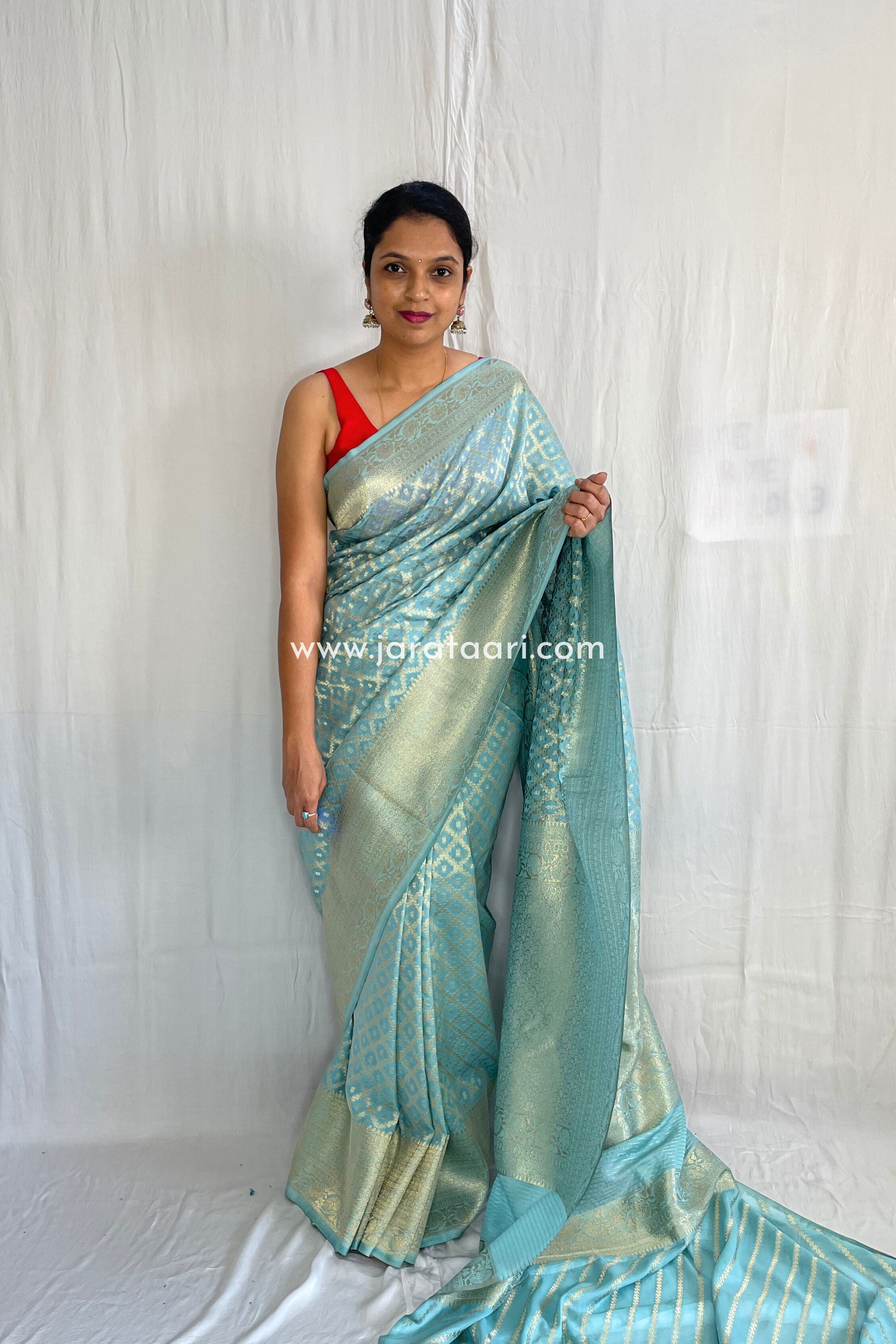 Sky Blue Saree Sari With Stitched Blouse Ready to Wear Silk Saree Indian  Wedding Saree Designer Traditional Saree Partywear Saree, RR-4041 - Etsy