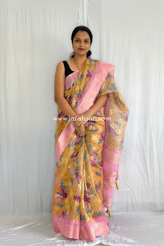 Mustard Pink Navya Saree