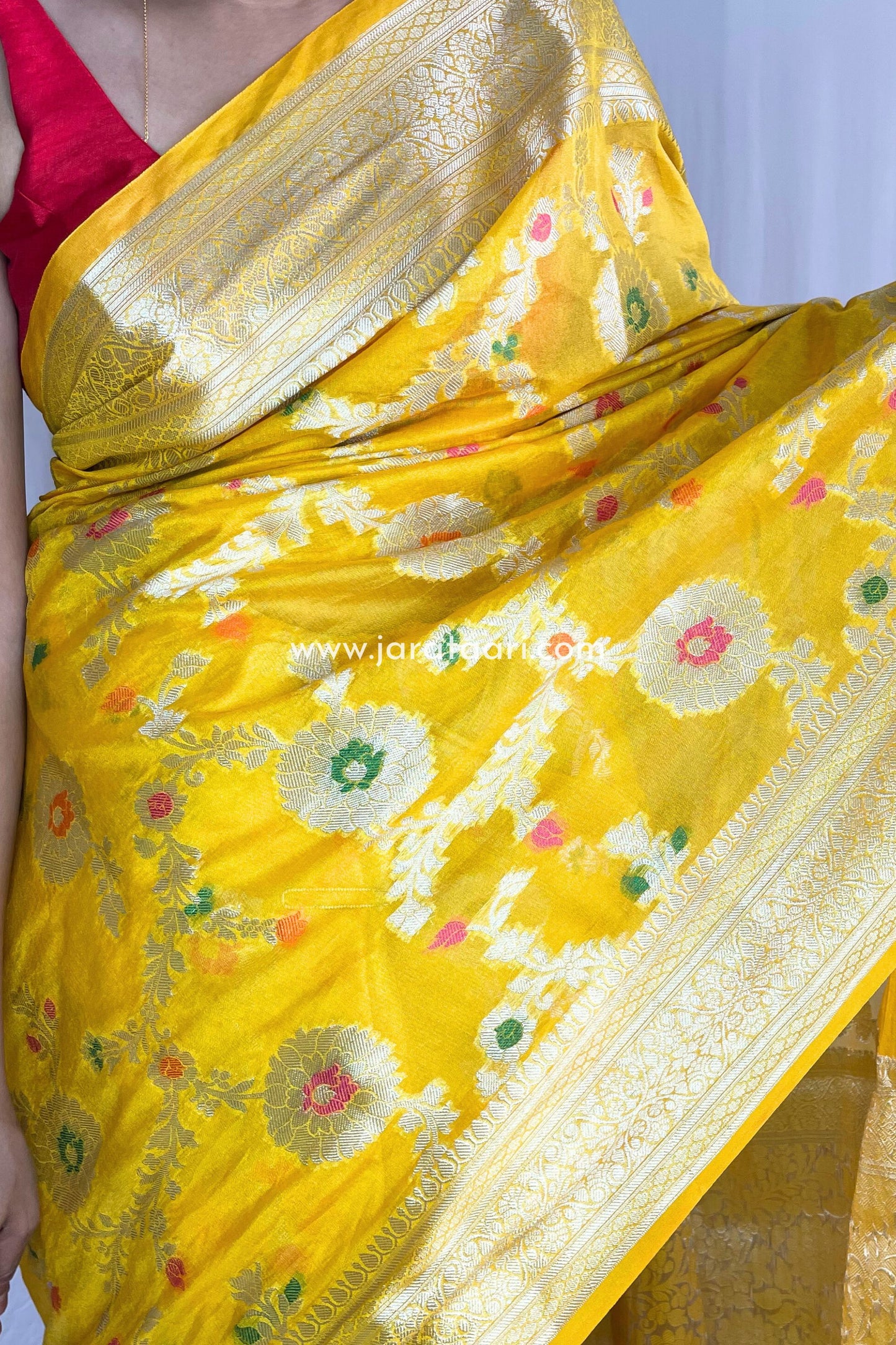Yellow Meena Saree