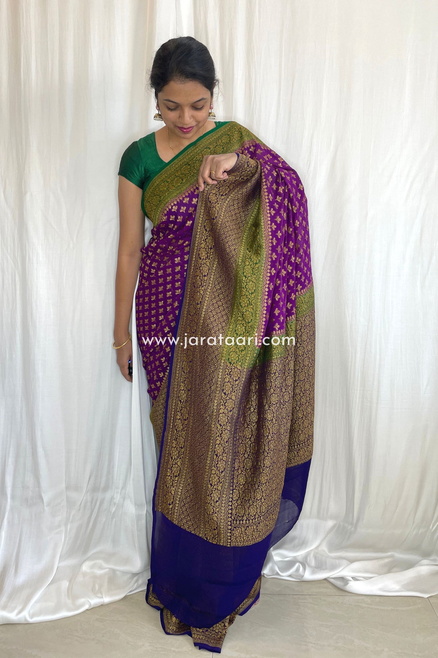 Purple Georgette Banarasi Saree