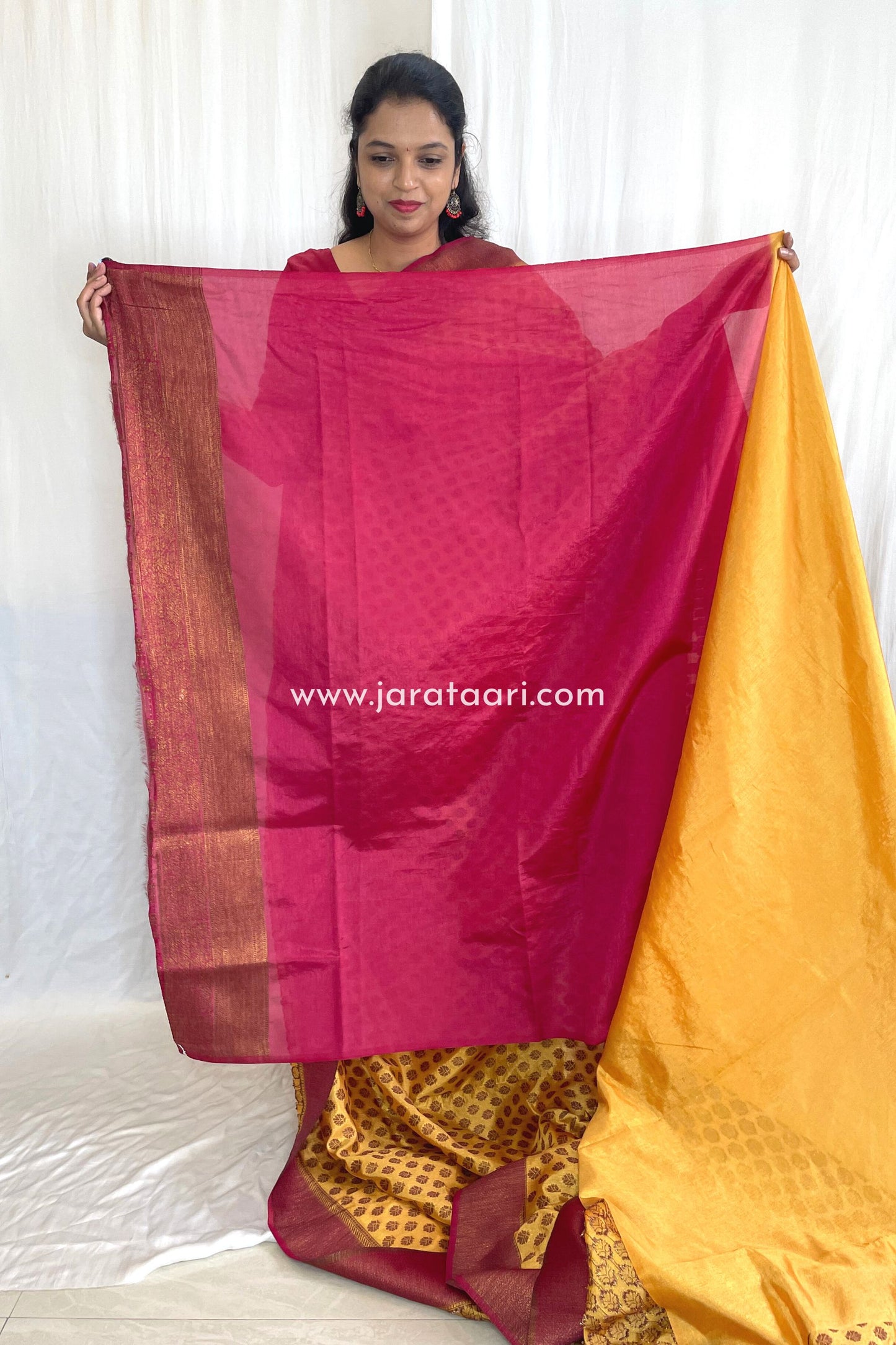 Yellow Red Radha Saree